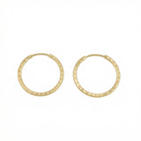 Hoop Earrings Diamond Cut 0.7gr / 1/2 in / 18K Yellow Gold ©