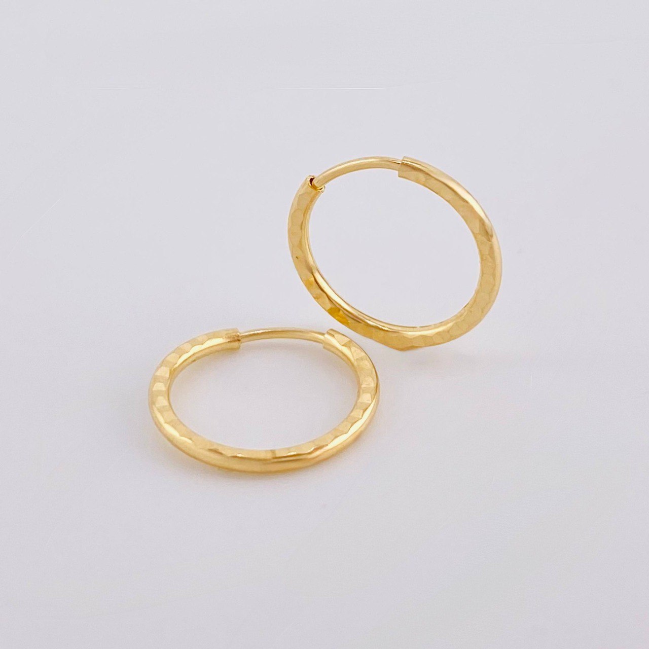 Candongas Aro Diamantado 0.65gr / 1/2 in / Oro Amarillo 18K
