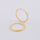 Hoop Earrings Diamond Cut 0.7gr / 1/2 in / 18K Yellow Gold ©