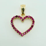 Double-Sided Heart Silhouette Pendant 1.4gr / 3/4 in / Yellow Gold 18K