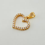 Double-Sided Heart Silhouette Pendant 1.4gr / 3/4 in / Yellow Gold 18K
