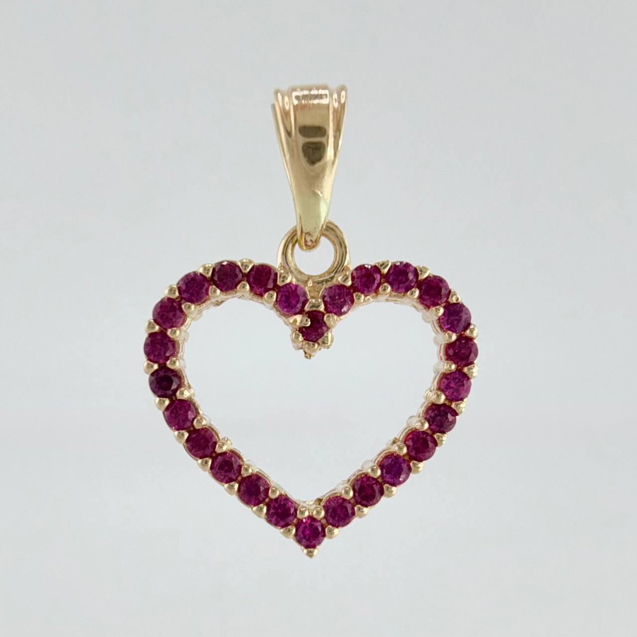 Double-Sided Heart Silhouette Pendant 1.4gr / 3/4 in / Yellow Gold 18K