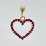 Double-Sided Heart Silhouette Pendant 1.4gr / 3/4 in / Yellow Gold 18K