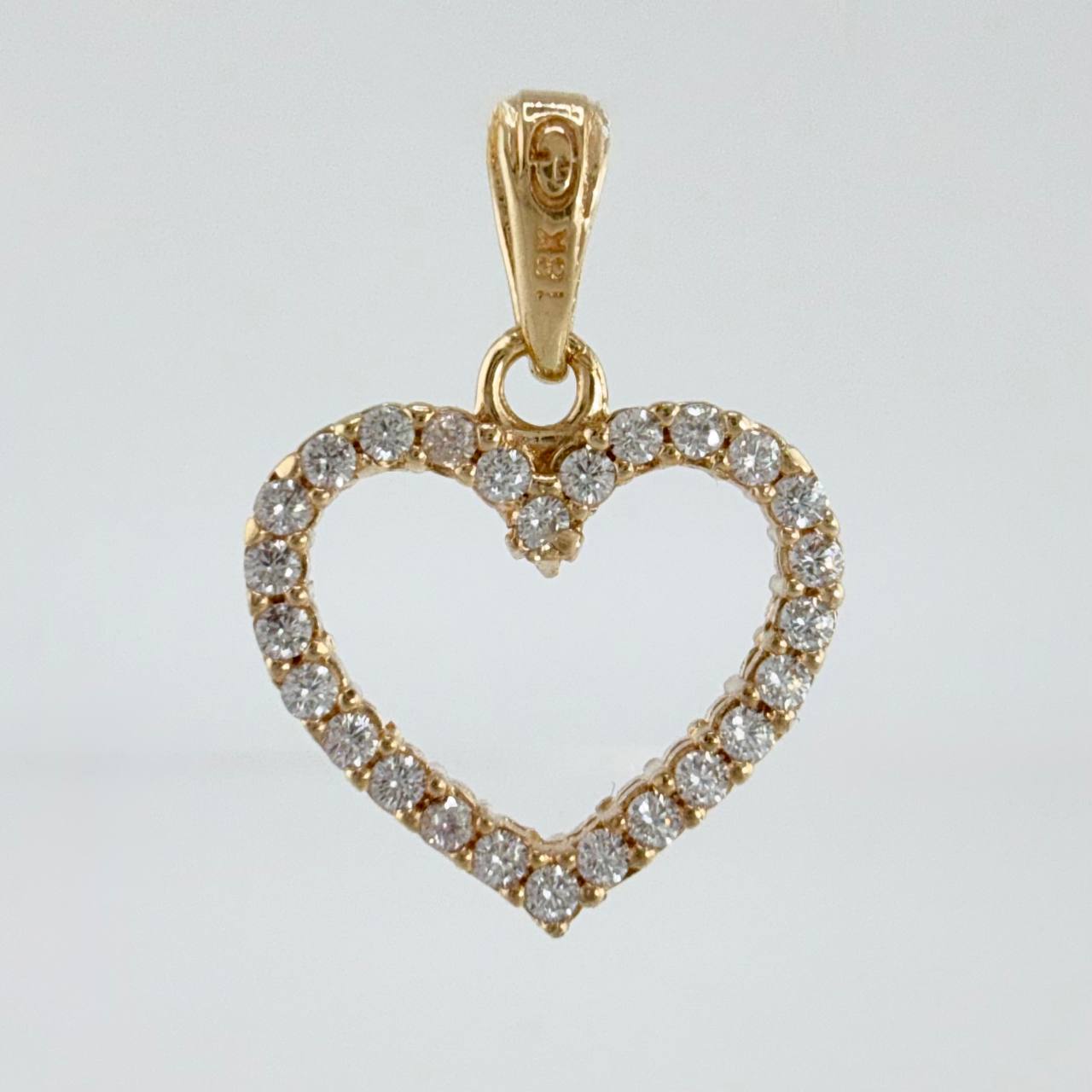 Double-Sided Heart Silhouette Pendant 1.4gr / 3/4 in / Yellow Gold 18K
