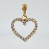 Double-Sided Heart Silhouette Pendant 1.4gr / 3/4 in / Yellow Gold 18K