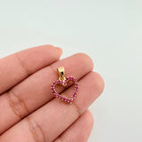 Double-Sided Heart Silhouette Pendant 1.4gr / 3/4 in / Yellow Gold 18K