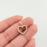 Double-Sided Heart Silhouette Pendant 1.4gr / 3/4 in / Yellow Gold 18K