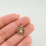 Crown Medal Pendant 1.05gr / 3/4 in / Yellow Gold 18K