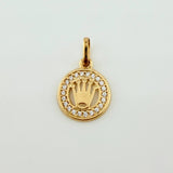 Crown Medal Pendant 1.05gr / 3/4 in / Yellow Gold 18K