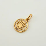 Crown Medal Pendant 1.05gr / 3/4 in / Yellow Gold 18K