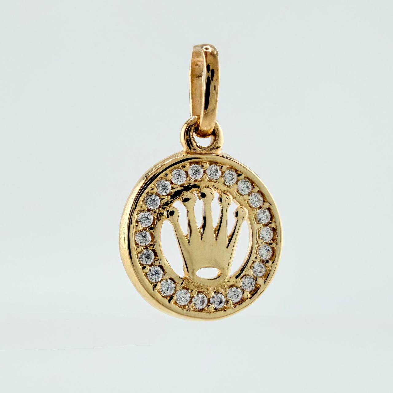 Dije Medalla Corona 1gr / 3/4 in / Oro Amarillo 18K