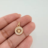 Dije Medalla Corona 1gr / 3/4 in / Oro Amarillo 18K