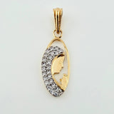 Dije Virgen Maria 1.1gr / 1 in / Dos Oros Amarillo Blanco 18K ©
