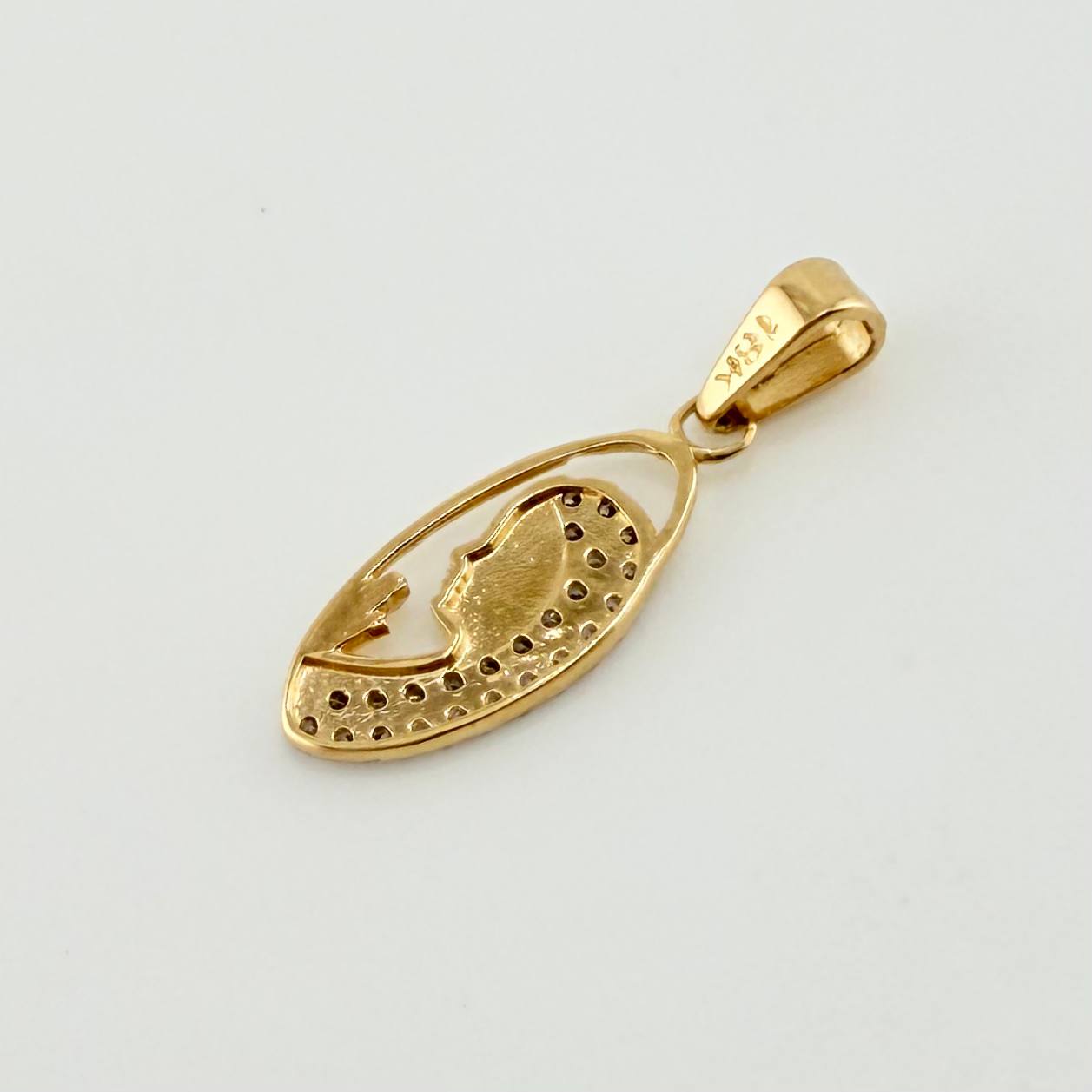 Dije Virgen Maria 1.1gr / 1 in / Dos Oros Amarillo Blanco 18K ©