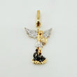 Saint Michael Archangel Pendant 1gr / 1 in / Two-Tone Yellow White Gold 18K