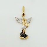 Saint Michael Archangel Pendant 1gr / 1 in / Two-Tone Yellow White Gold 18K