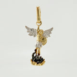 Saint Michael Archangel Pendant 1gr / 1 in / Two-Tone Yellow White Gold 18K