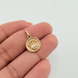 Textured Crown Medal Pendant 1gr / 3/4 in / Yellow Gold 18K