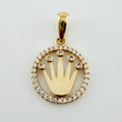 Circular Frame Crown Pendant 1.7gr / 1 in / Yellow Gold 18K