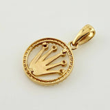 Circular Frame Crown Pendant 1.7gr / 1 in / Yellow Gold 18K