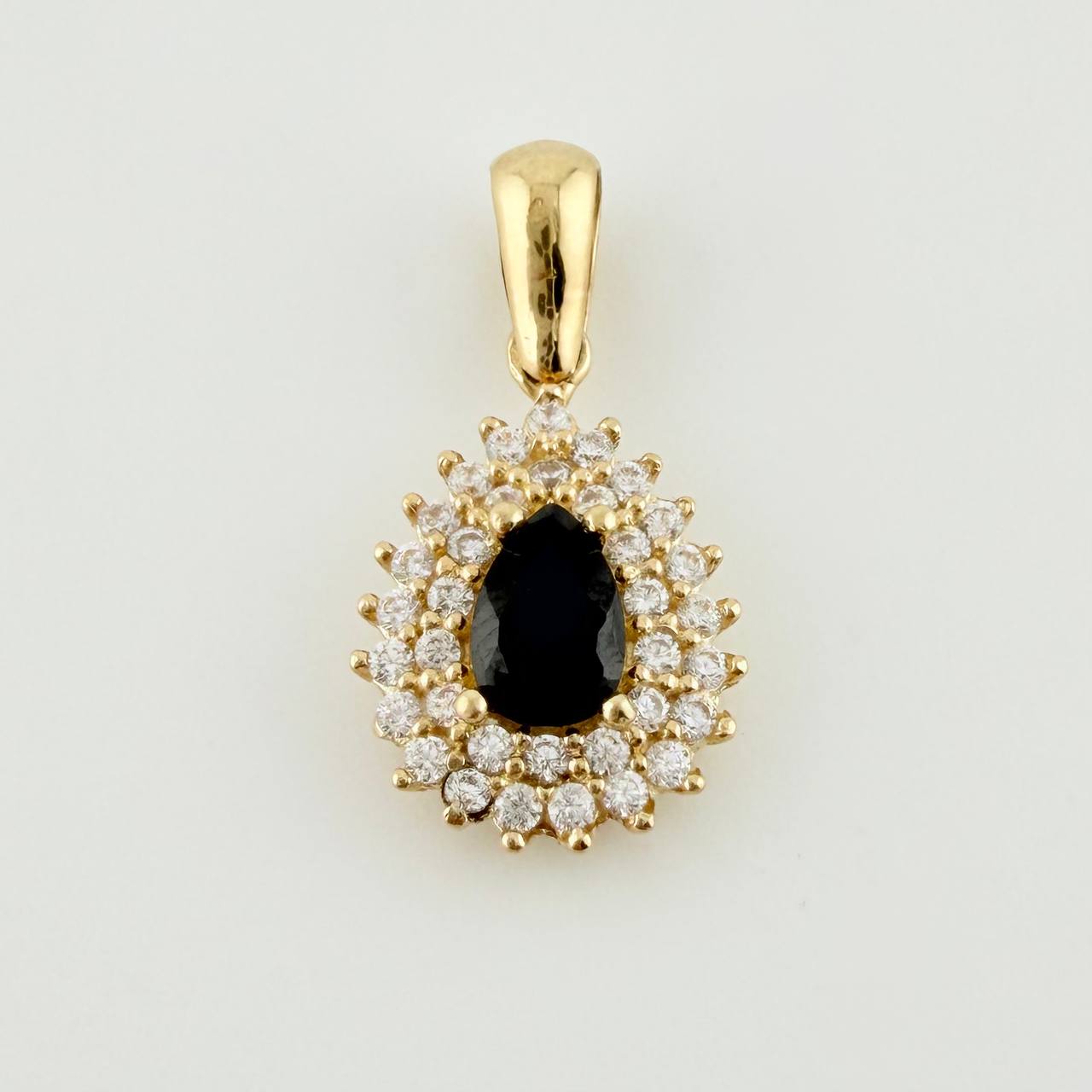 Drop Halo Pendant 2.05gr / 3/4 in / Yellow Gold 18K