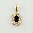 Drop Halo Pendant 2.05gr / 3/4 in / Yellow Gold 18K