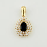 Drop Halo Pendant 2.05gr / 3/4 in / Yellow Gold 18K
