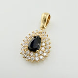 Drop Halo Pendant 2.05gr / 3/4 in / Yellow Gold 18K