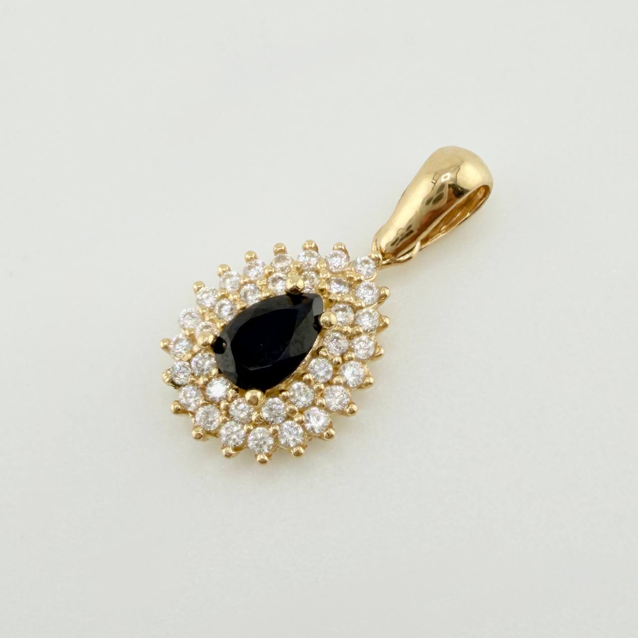 Drop Halo Pendant 2.05gr / 3/4 in / Yellow Gold 18K
