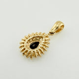 Drop Halo Pendant 2.05gr / 3/4 in / Yellow Gold 18K