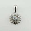 Solid Flower Pendant 1.7gr / 3/4 in / White Gold 18K