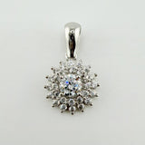Solid Flower Pendant 1.7gr / 3/4 in / White Gold 18K