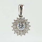 Solid Flower Pendant 1.7gr / 3/4 in / White Gold 18K