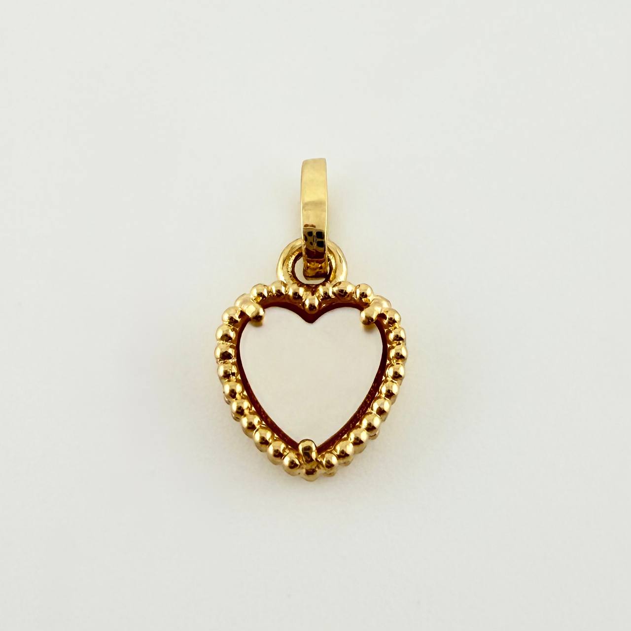 White Heart Pendant 1.05gr / 1/2 in / Yellow Gold Nac.Esp. 18K