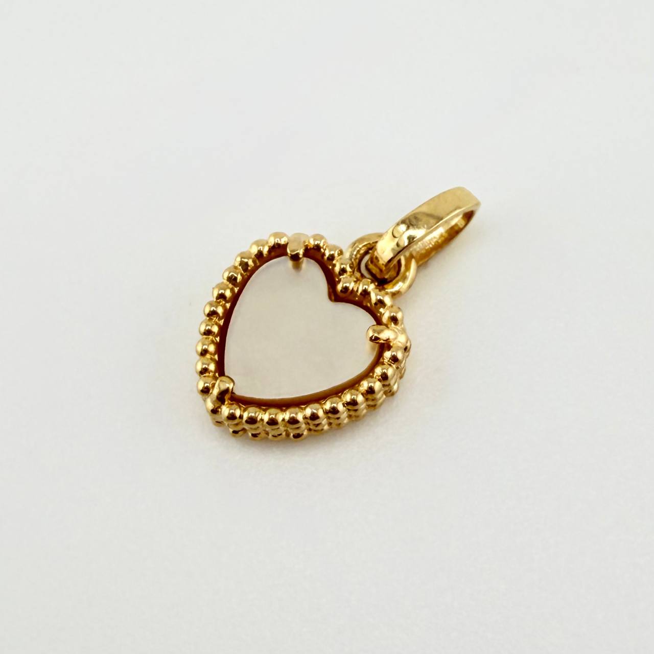 White Heart Pendant 1.05gr / 1/2 in / Yellow Gold Nac.Esp. 18K