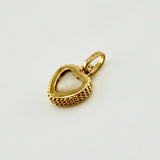White Heart Pendant 1.05gr / 1/2 in / Yellow Gold Nac.Esp. 18K