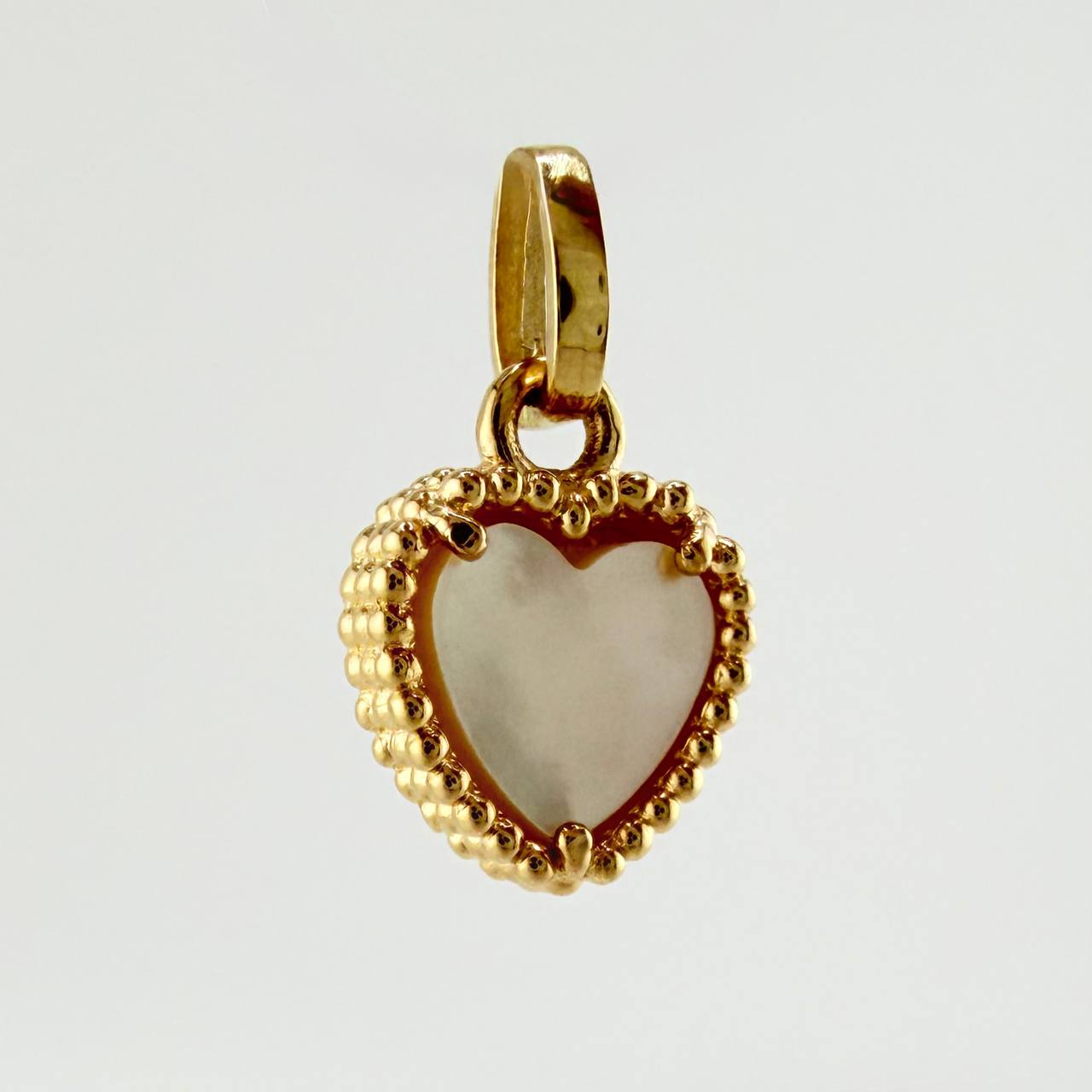 White Heart Pendant 1.05gr / 1/2 in / Yellow Gold Nac.Esp. 18K