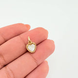 White Heart Pendant 1.05gr / 1/2 in / Yellow Gold Nac.Esp. 18K