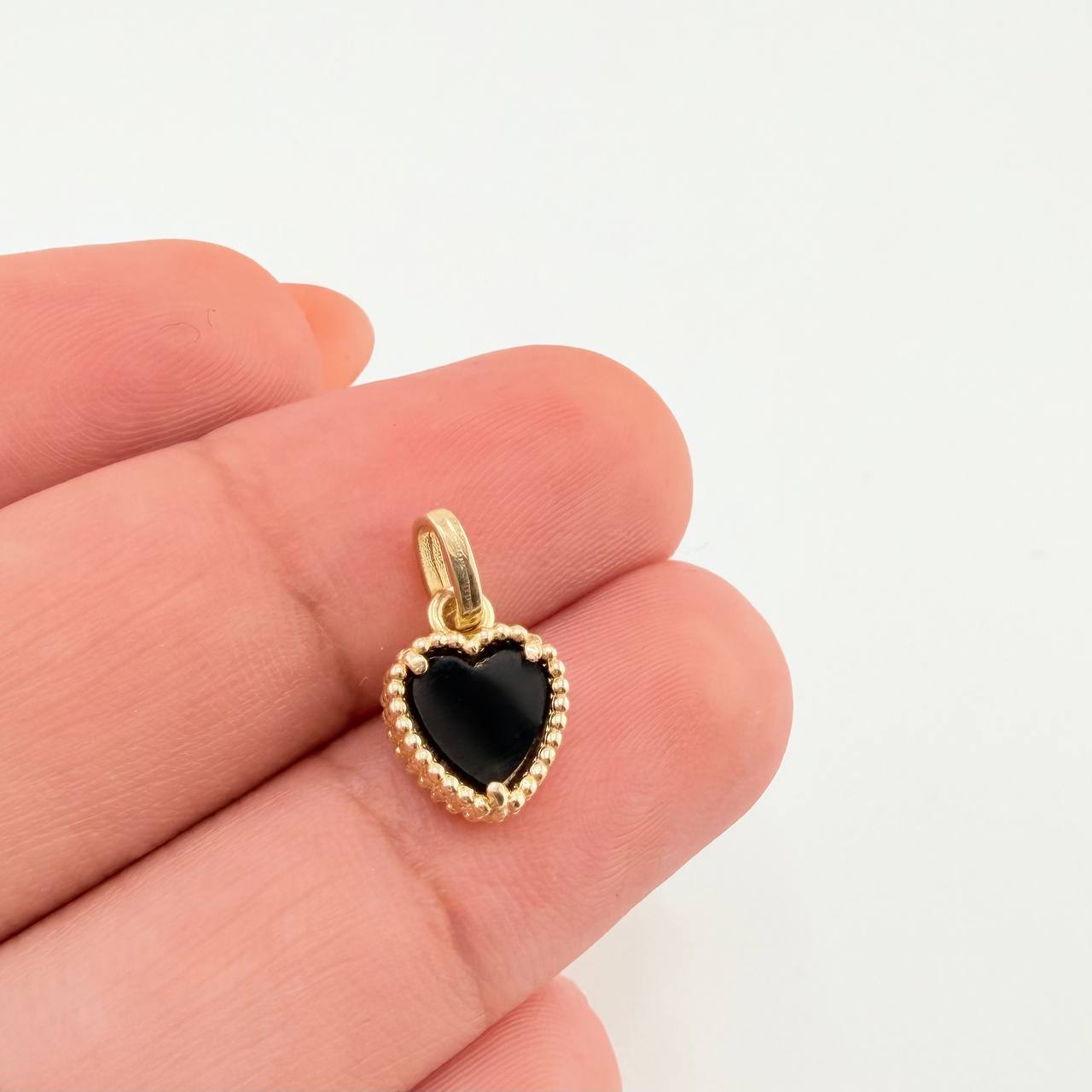 Black Heart Pendant 1gr / 1/2 in / Yellow Gold Nac.Esp. 18K