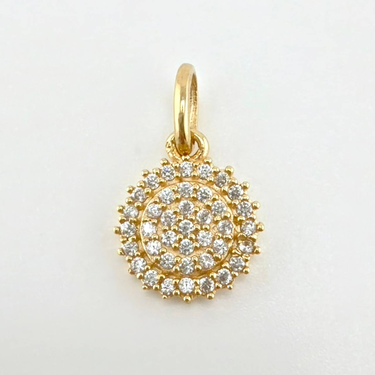 Solid Circle Pendant 0.85gr / 1/2 in / Yellow Gold 18K