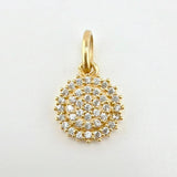 Solid Circle Pendant 0.85gr / 1/2 in / Yellow Gold 18K