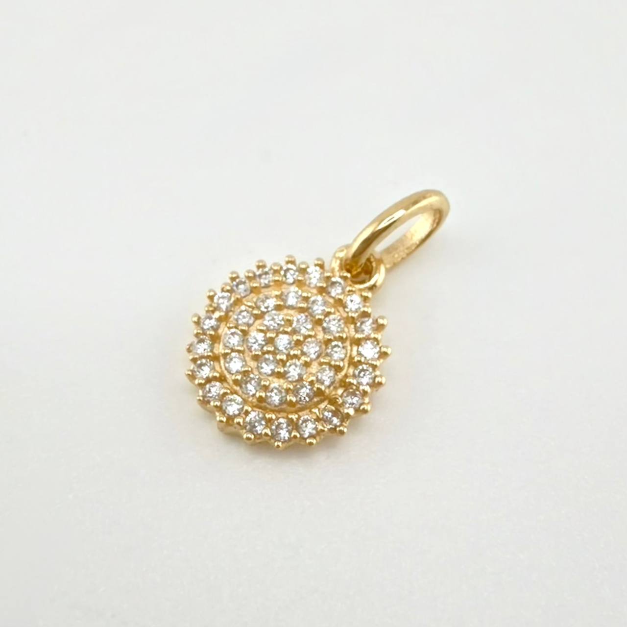 Solid Circle Pendant 0.85gr / 1/2 in / Yellow Gold 18K