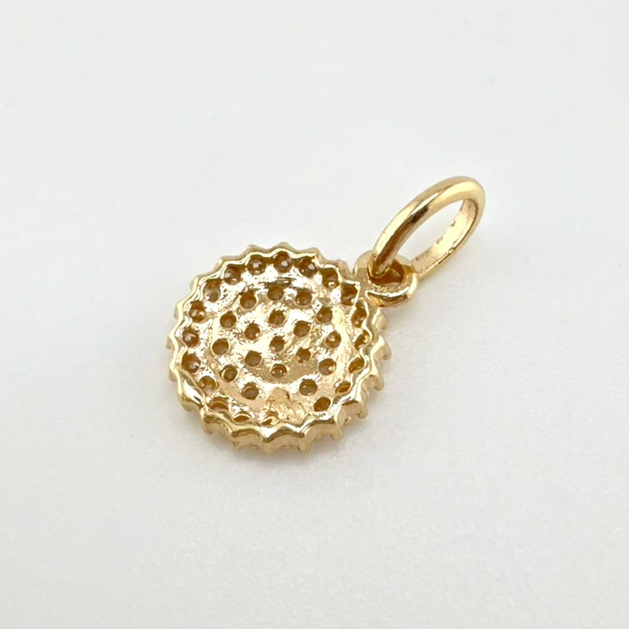 Solid Circle Pendant 0.85gr / 1/2 in / Yellow Gold 18K