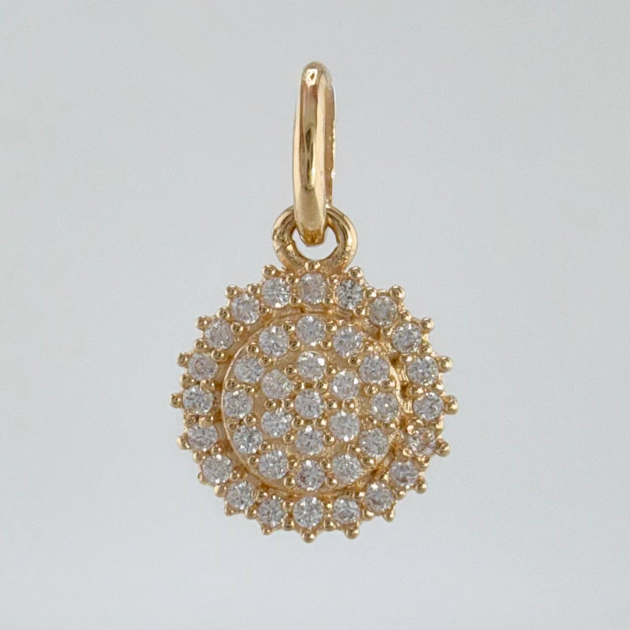 Solid Circle Pendant 0.85gr / 1/2 in / Yellow Gold 18K