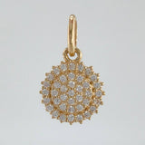 Solid Circle Pendant 0.85gr / 1/2 in / Yellow Gold 18K