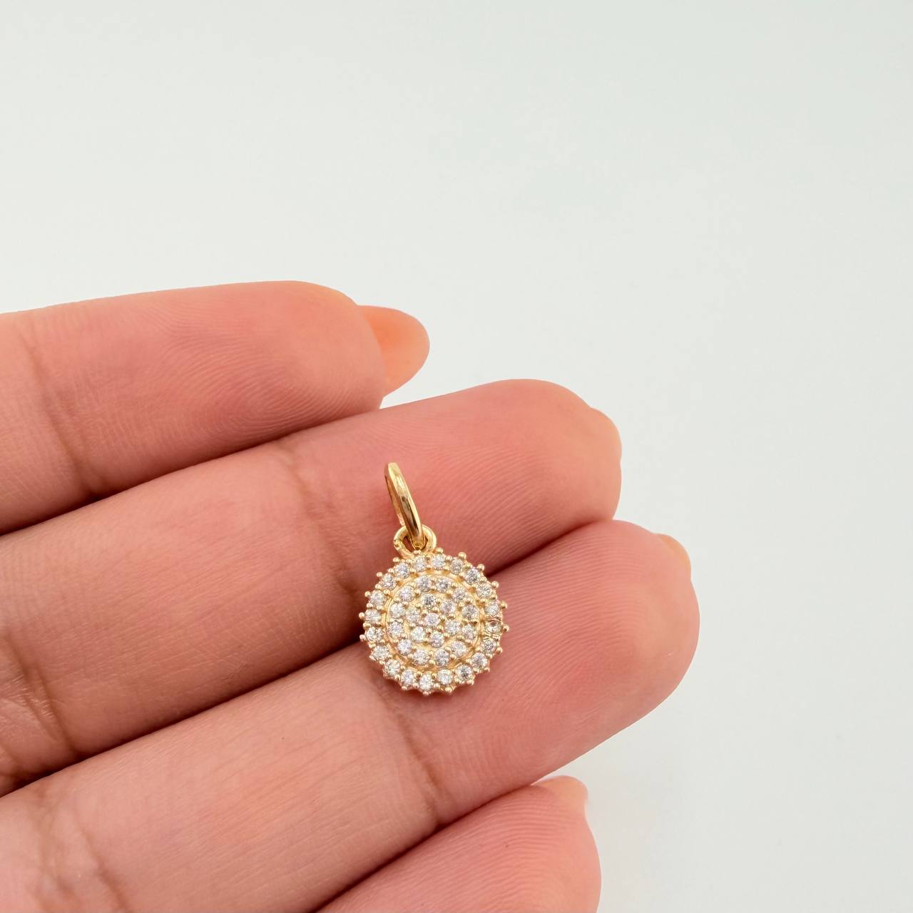 Solid Circle Pendant 0.85gr / 1/2 in / Yellow Gold 18K