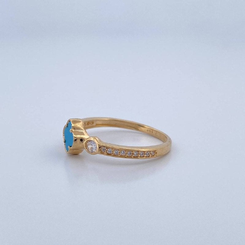 Anillo Trebol 2.3gr / T7 1/2 / Oro 18K &