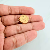 Herraje Sol Luna 1.05gr / 3/4 in / Oro Amarillo 18K &