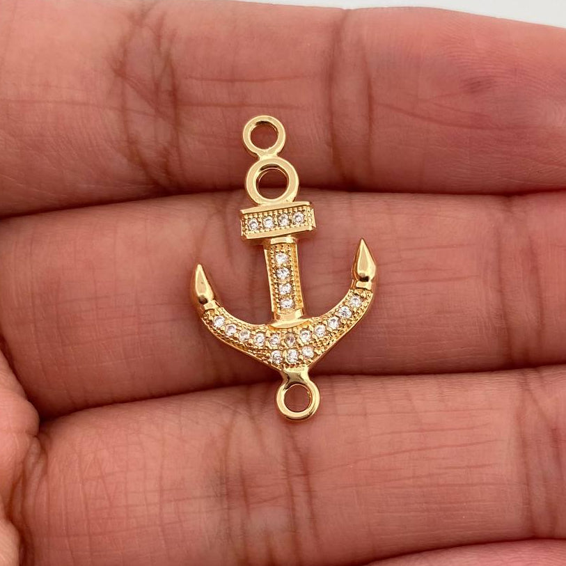 Anchor Charm 1.5gr / 1 in / 18K Yellow Gold &