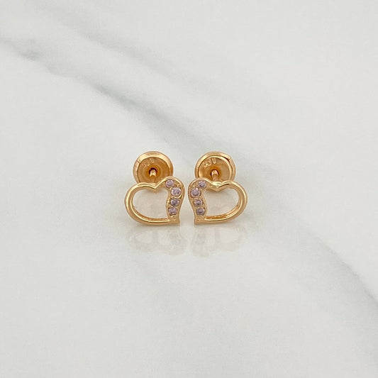 Heart Silhouette Stud Earrings 0.85g / 7.7mm 18K Yellow Gold %